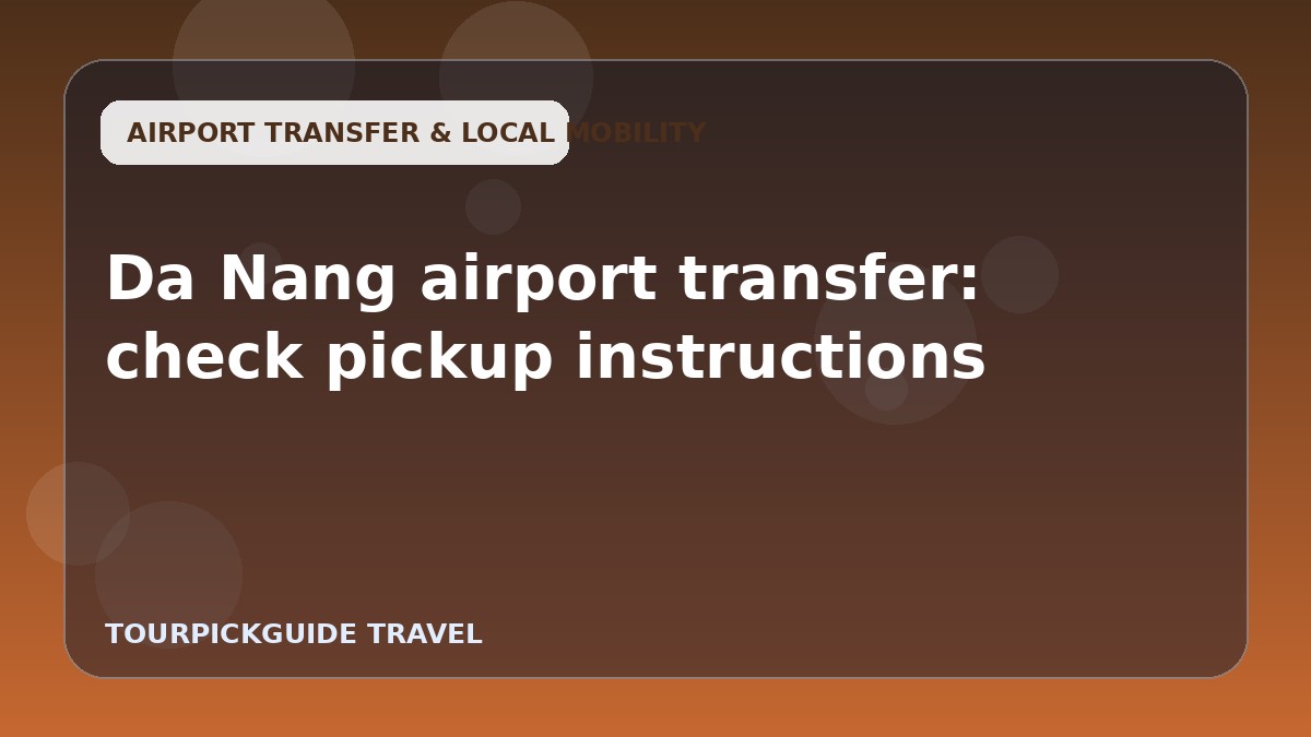 Da Nang airport transfer: check pickup instructions