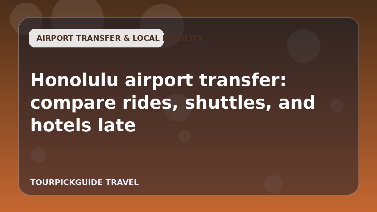 Honolulu airport transfer: compare rides, shuttles, and hotels late