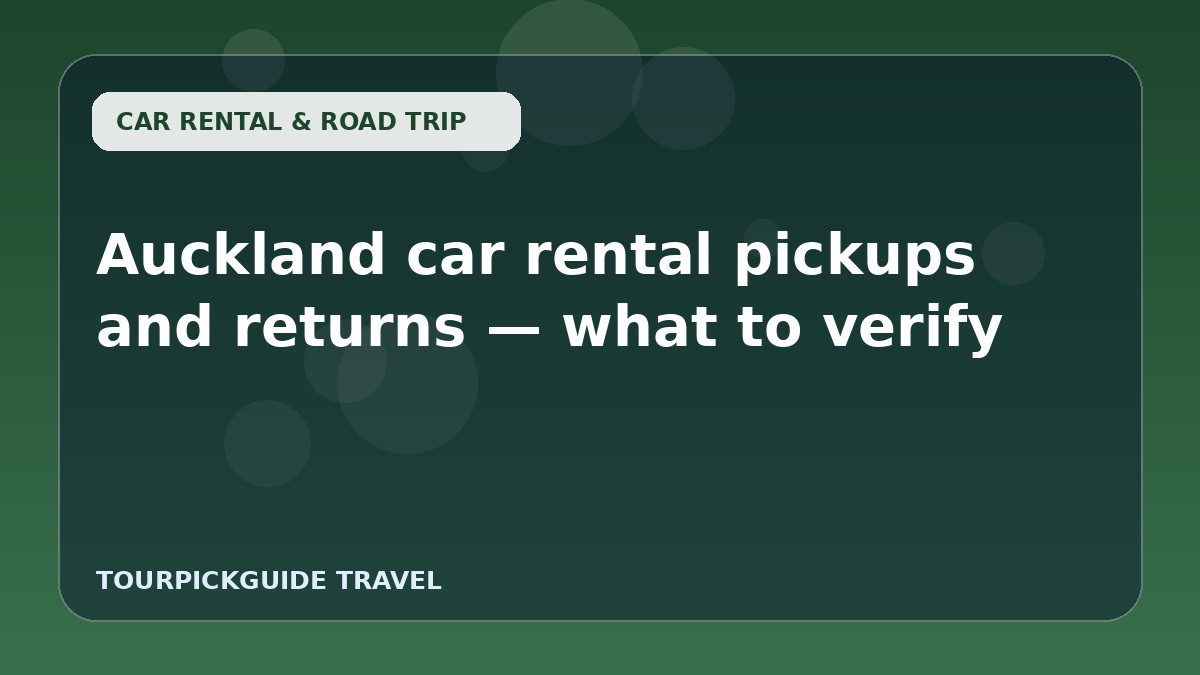 Auckland car rental pickups and returns — what to verify
