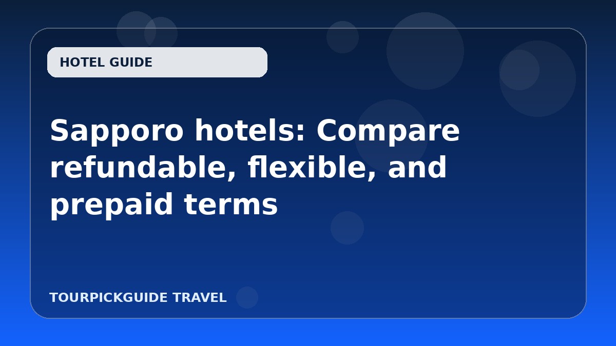 Sapporo hotels: Compare refundable, flexible, and prepaid terms