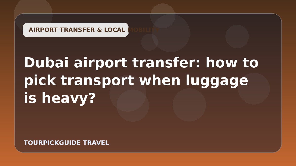 Dubai airport transfer: how to pick transport when luggage is heavy?
