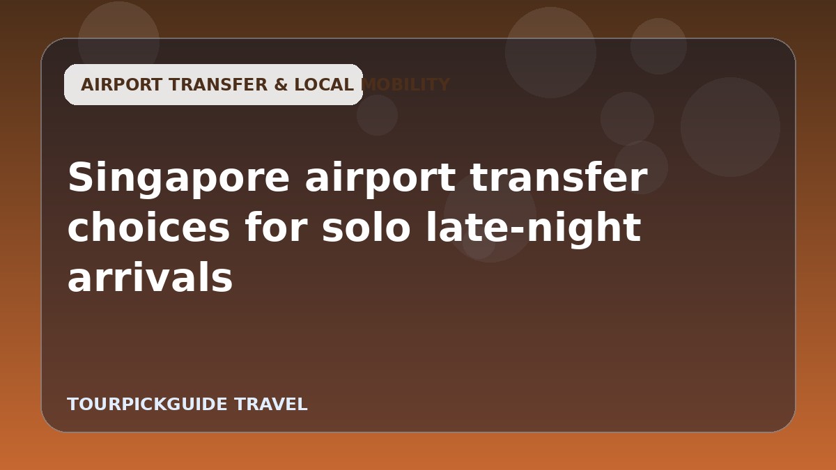 Singapore airport transfer choices for solo late-night arrivals