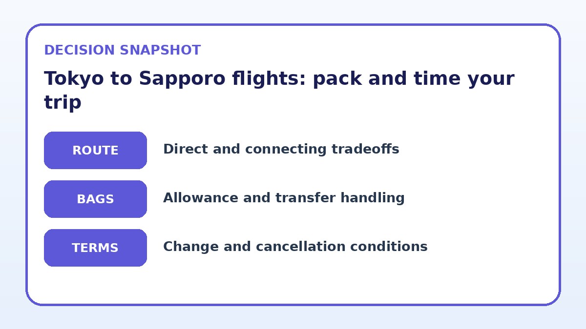 Decision guide for Tokyo to Sapporo flights: pack and time your trip