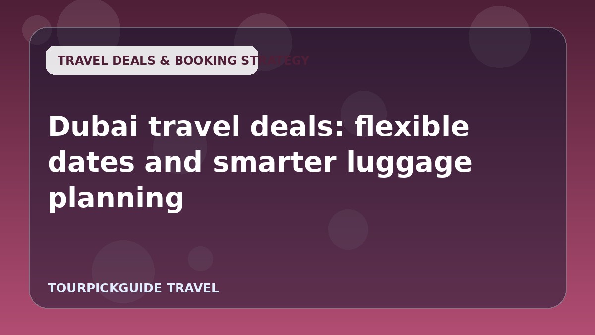 Dubai travel deals: flexible dates and smarter luggage planning