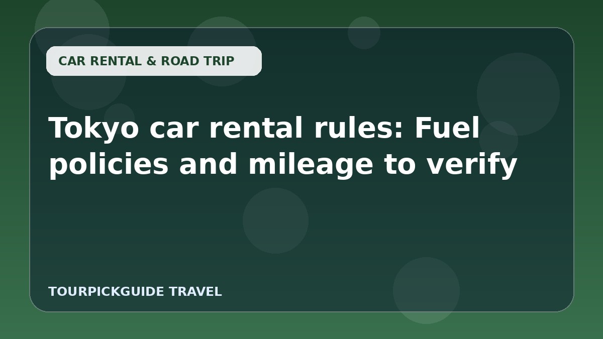Tokyo car rental rules: Fuel policies and mileage to verify