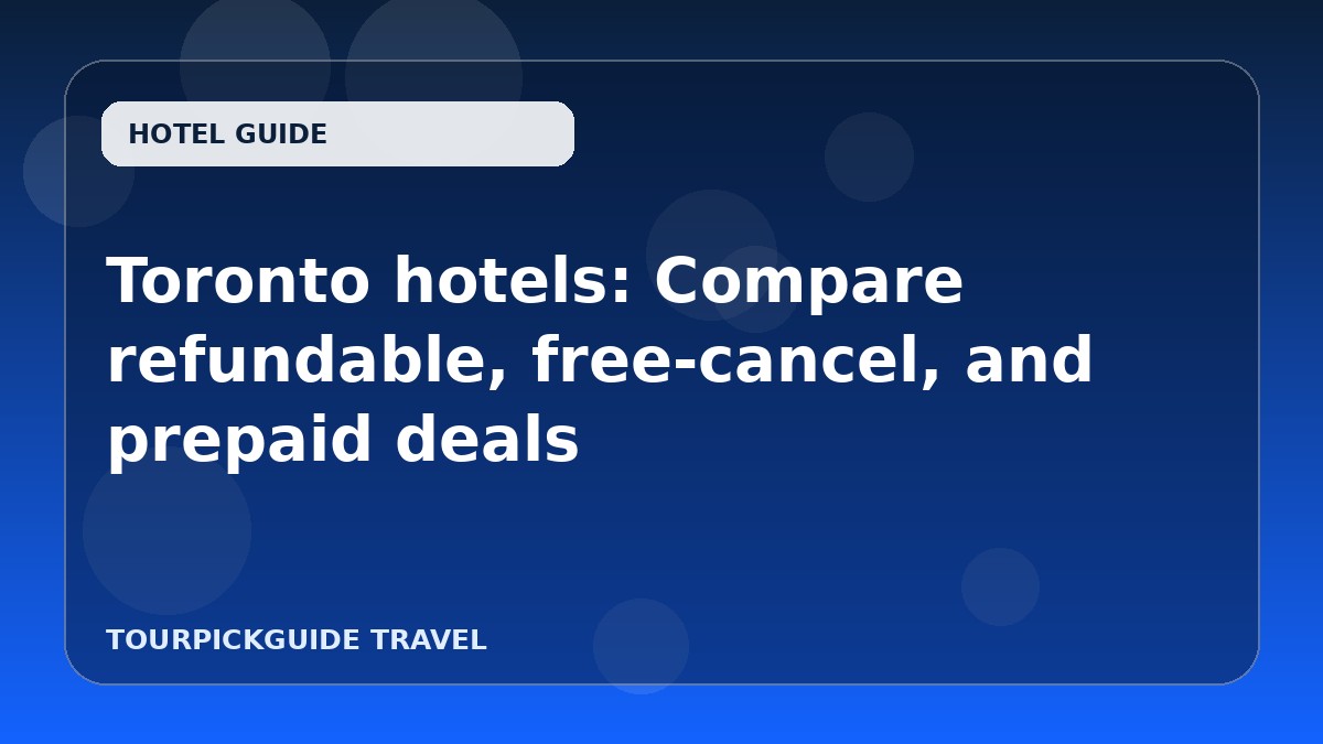 Toronto hotels: Compare refundable, free-cancel, and prepaid deals