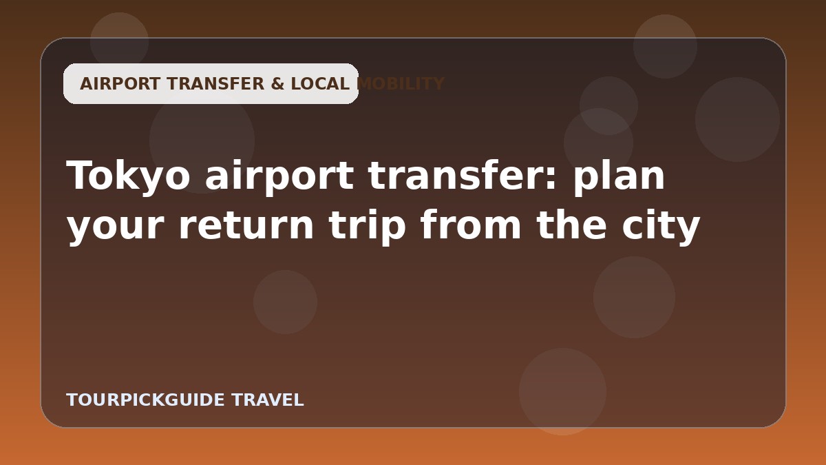 Tokyo airport transfer: plan your return trip from the city