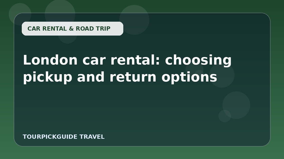 London car rental: choosing pickup and return options