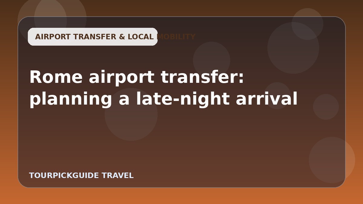 Rome airport transfer: planning a late-night arrival