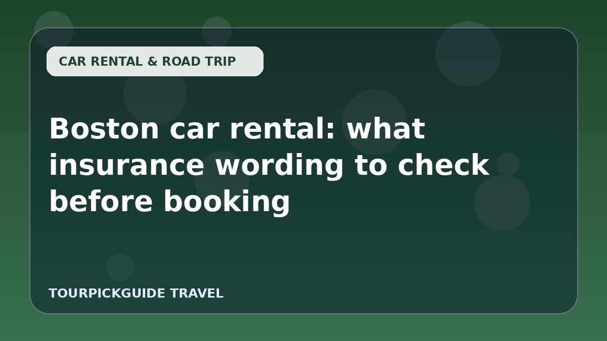 Boston car rental: what insurance wording to check before booking