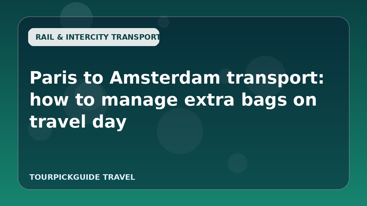 Paris to Amsterdam transport: how to manage extra bags on travel day