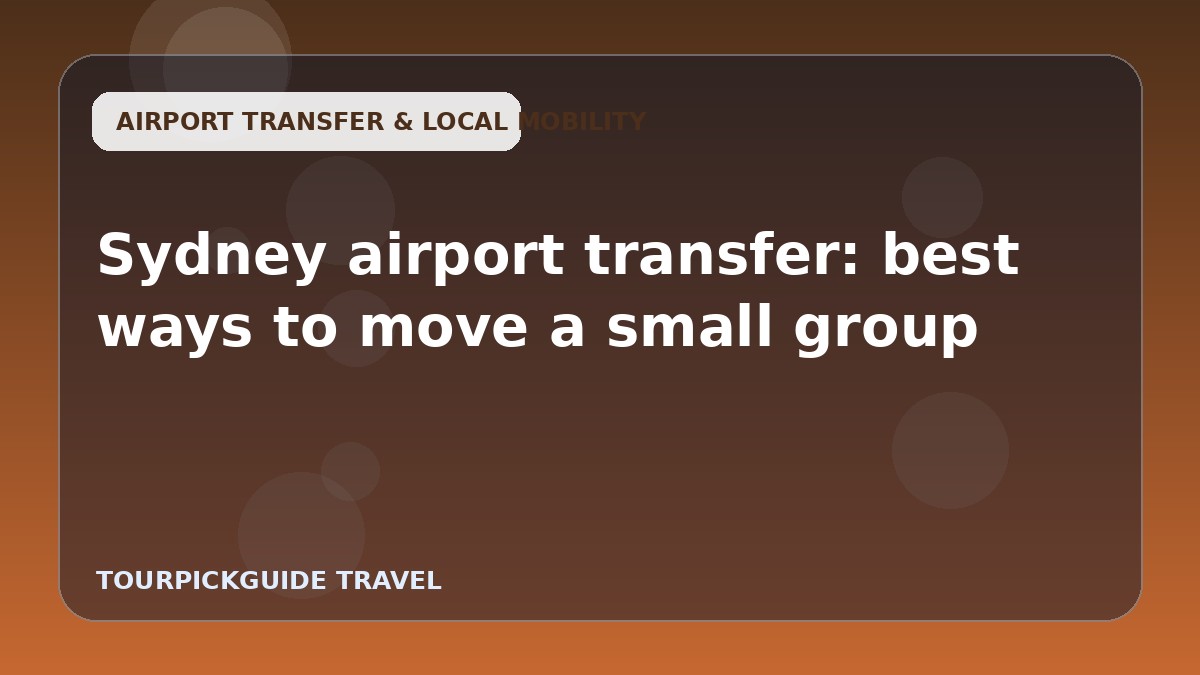 Sydney airport transfer: best ways to move a small group