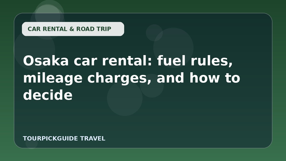 Osaka car rental: fuel rules, mileage charges, and how to decide