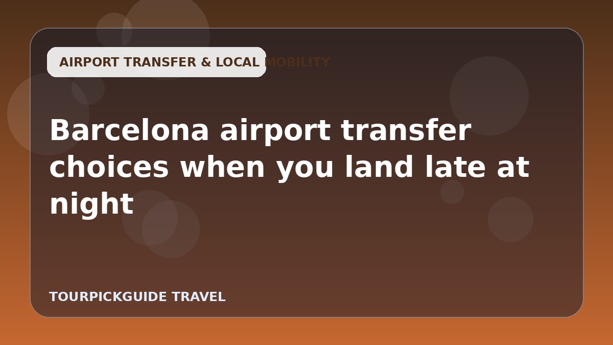 Barcelona airport transfer choices when you land late at night