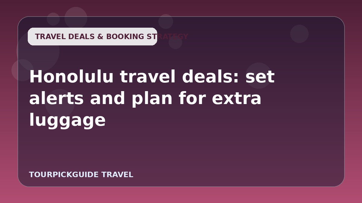Honolulu travel deals: set alerts and plan for extra luggage