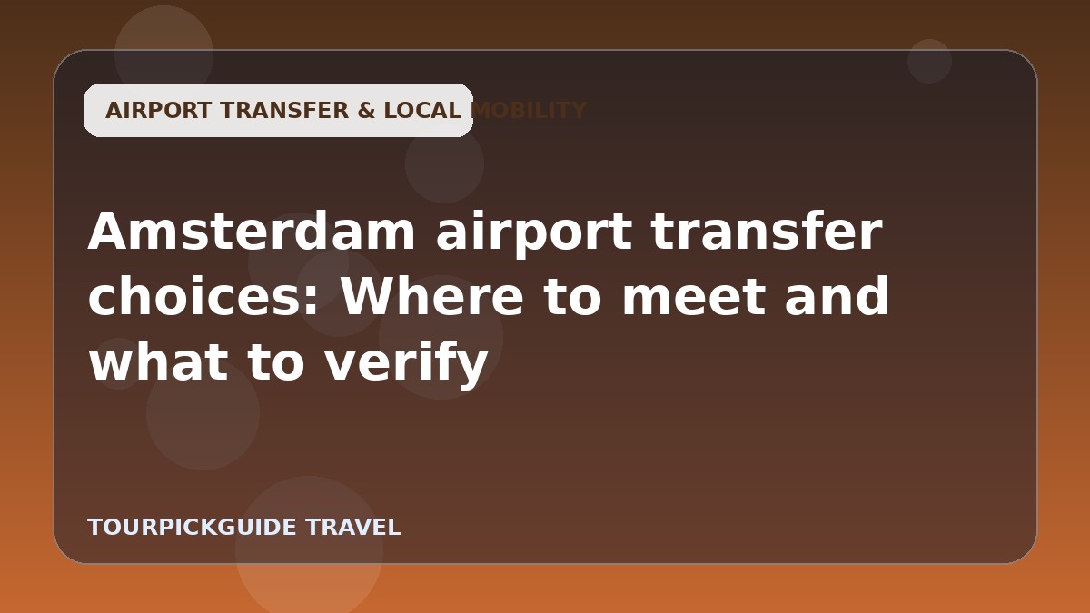 Amsterdam airport transfer choices: Where to meet and what to verify