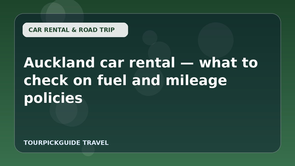 Auckland car rental — what to check on fuel and mileage policies