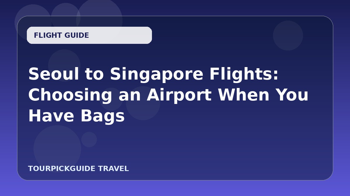 Seoul to Singapore Flights: Choosing an Airport When You Have Bags