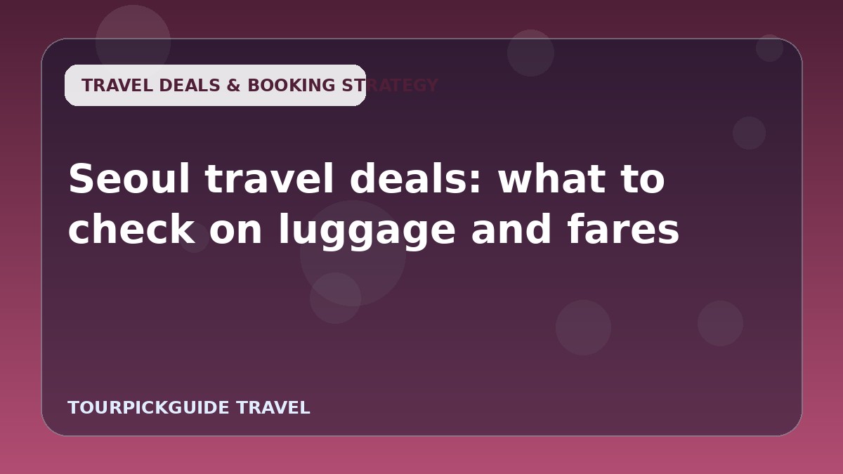 Seoul travel deals: what to check on luggage and fares