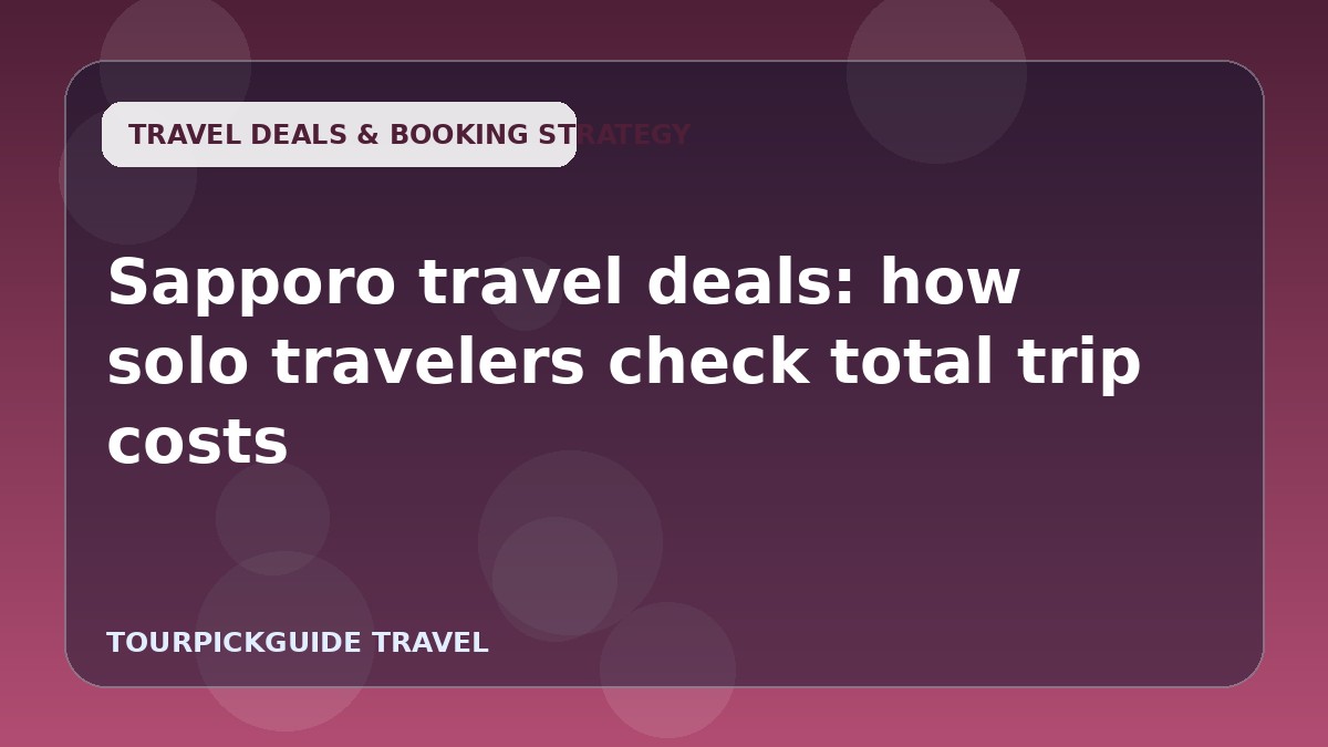 Sapporo travel deals: how solo travelers check total trip costs
