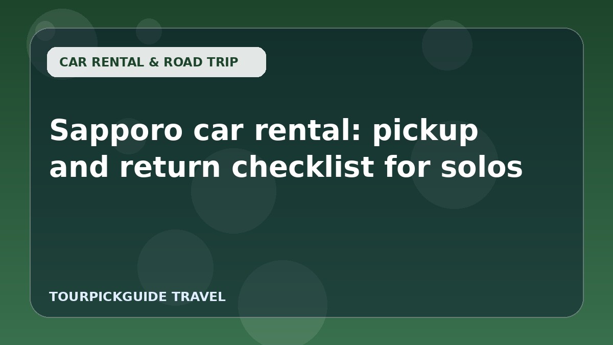 Sapporo car rental: pickup and return checklist for solos