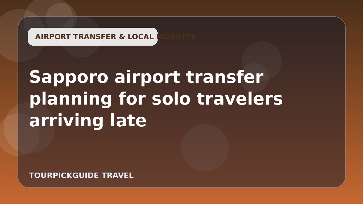 Sapporo airport transfer planning for solo travelers arriving late