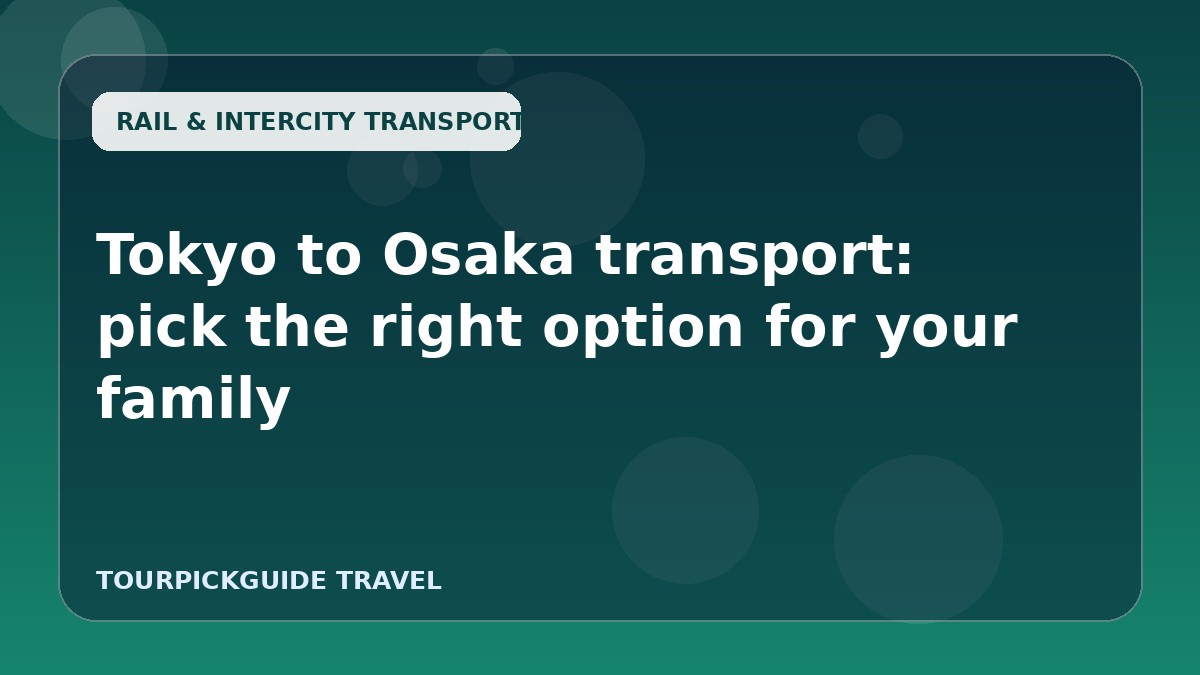 Tokyo to Osaka transport: pick the right option for your family