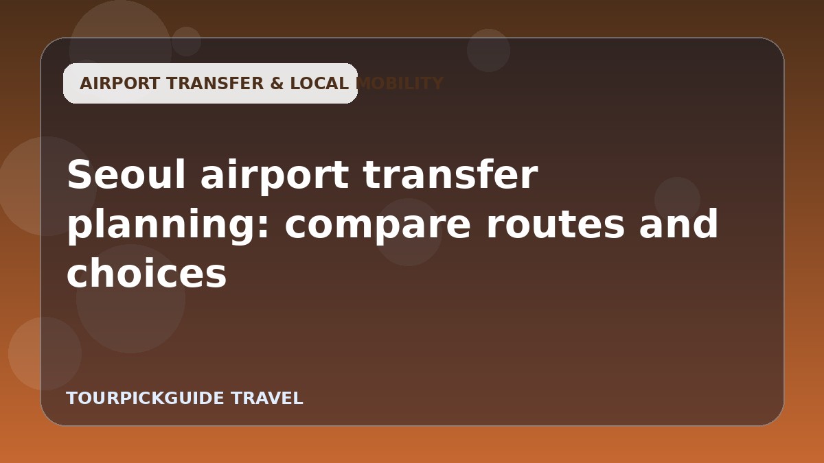 Seoul airport transfer planning: compare routes and choices