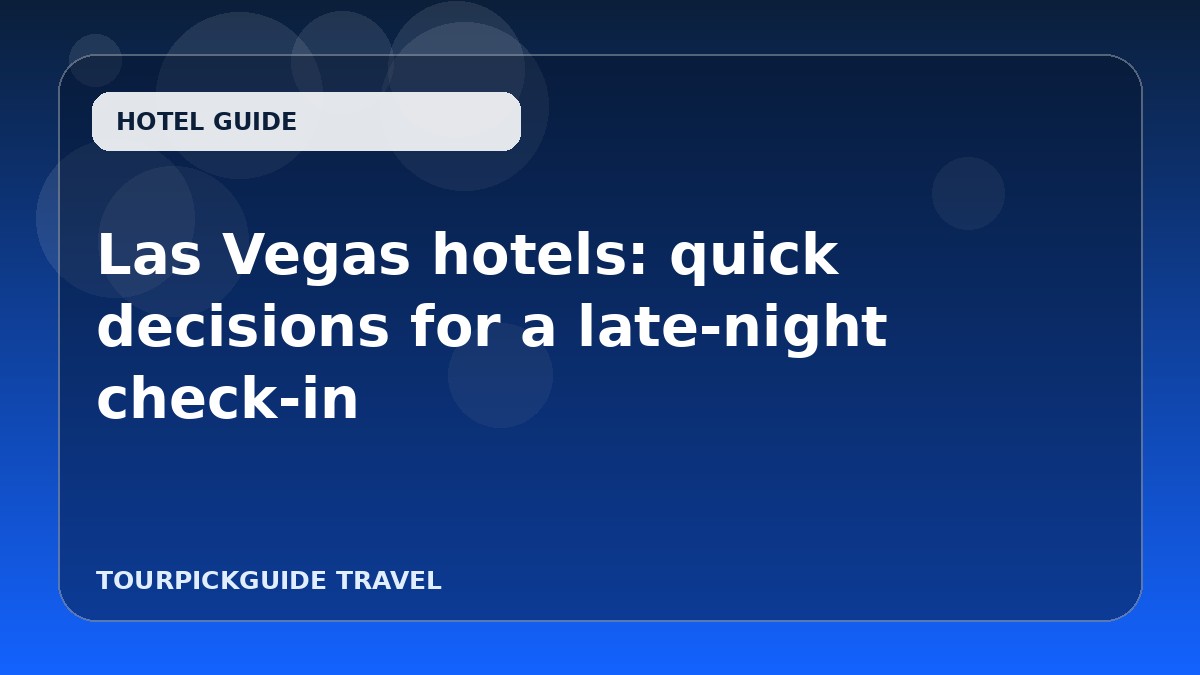 Las Vegas hotels: quick decisions for a late-night check-in