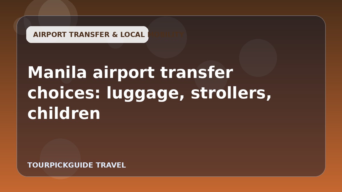 Manila airport transfer choices: luggage, strollers, children