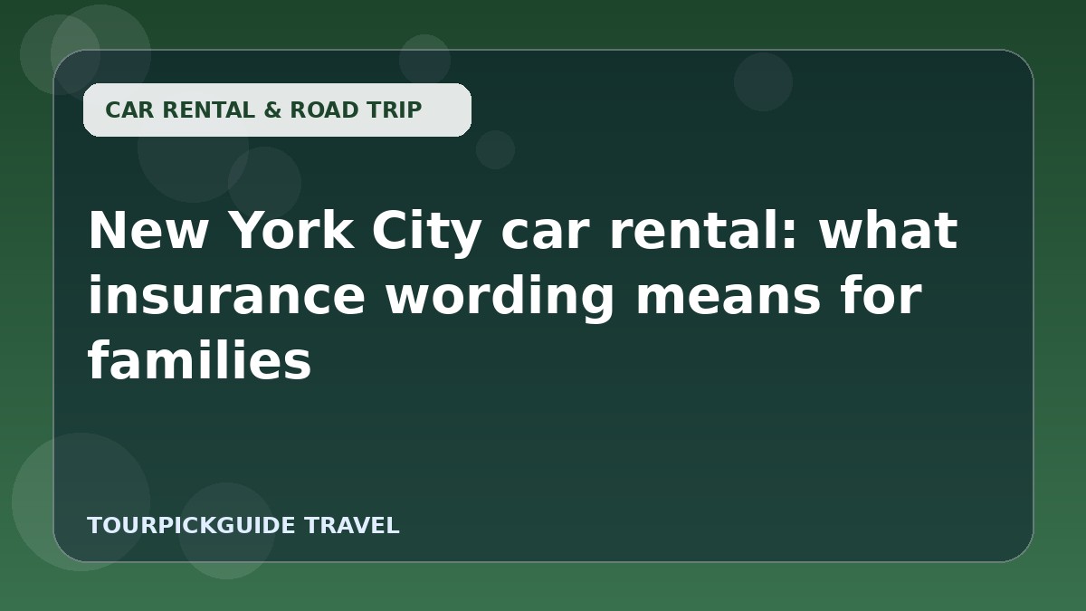 New York City car rental: what insurance wording means for families