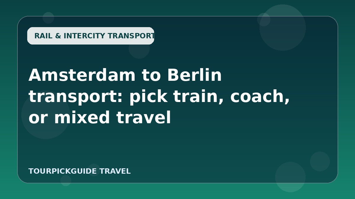 Amsterdam to Berlin transport: pick train, coach, or mixed travel