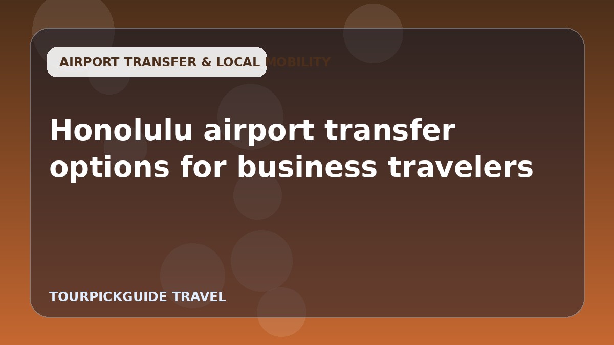 Honolulu airport transfer options for business travelers