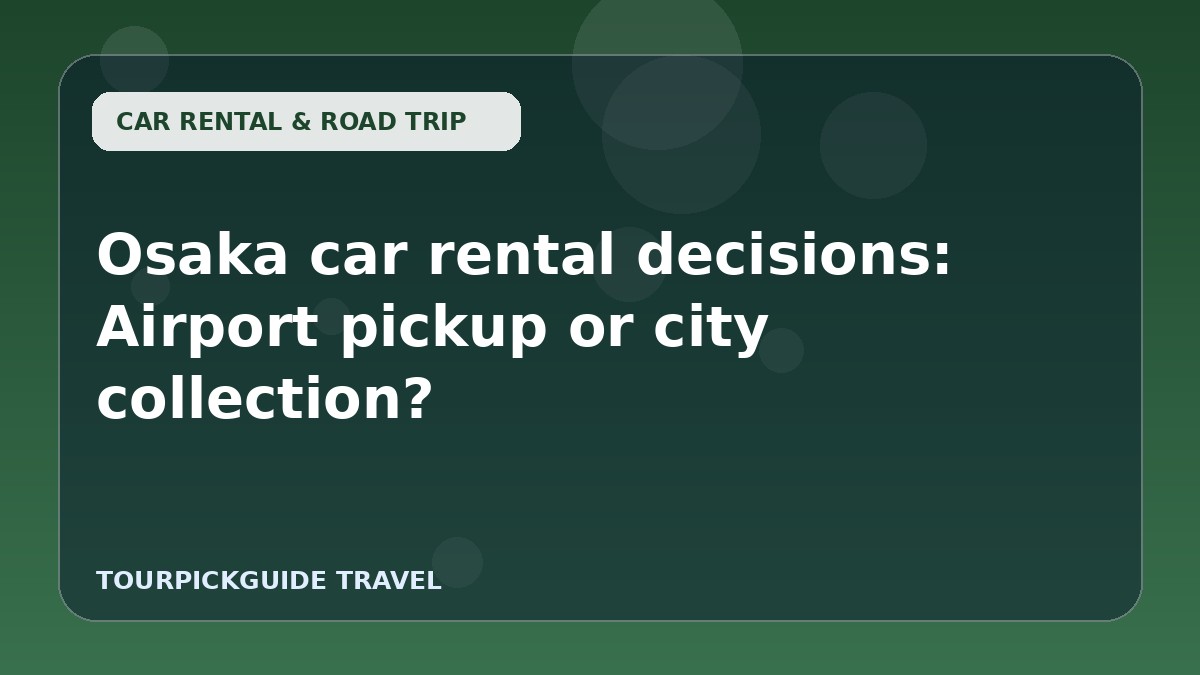 Osaka car rental decisions: Airport pickup or city collection?