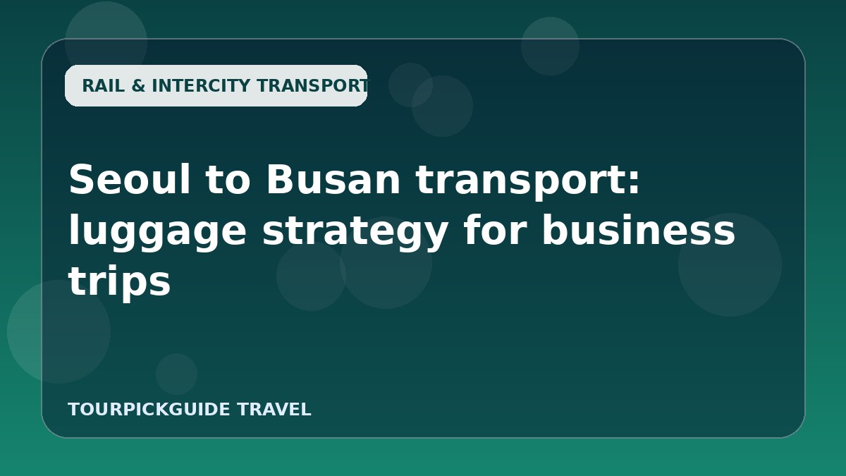 Seoul to Busan transport: luggage strategy for business trips