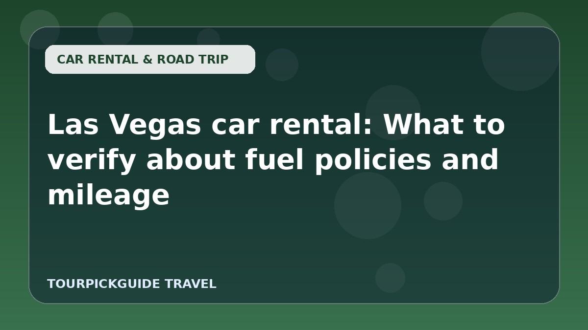 Las Vegas car rental: What to verify about fuel policies and mileage