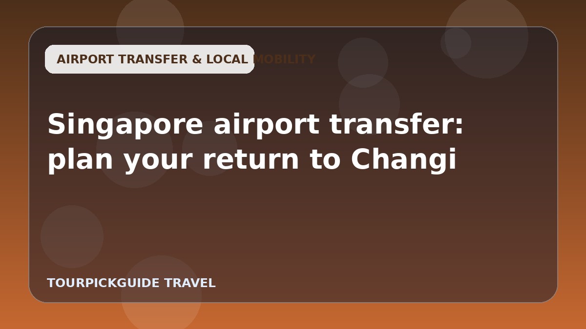 Singapore airport transfer: plan your return to Changi