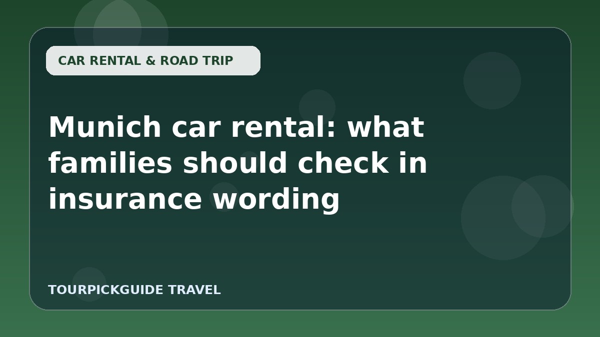 Munich car rental: what families should check in insurance wording