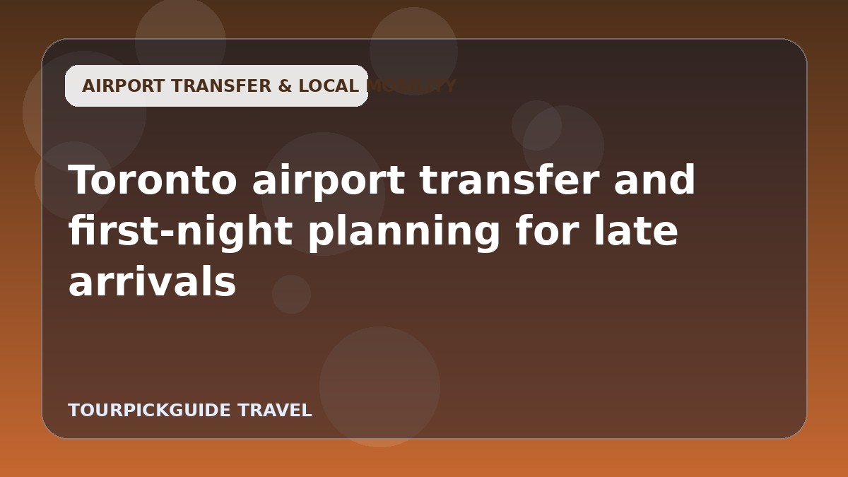 Toronto airport transfer and first-night planning for late arrivals