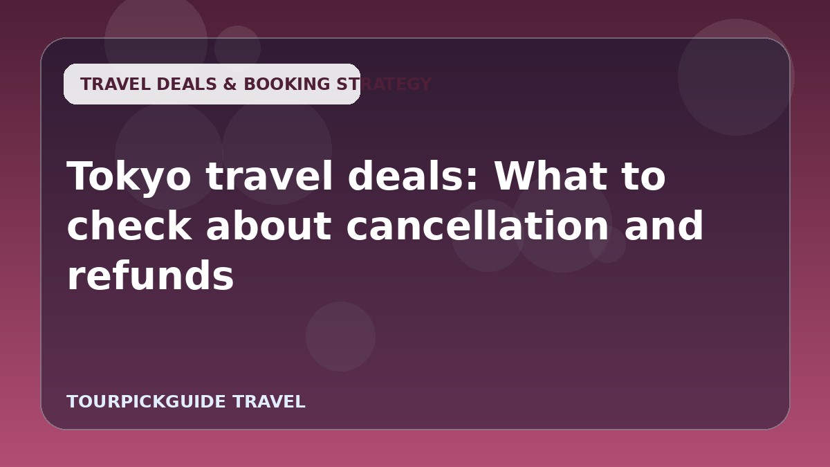 Tokyo travel deals: What to check about cancellation and refunds
