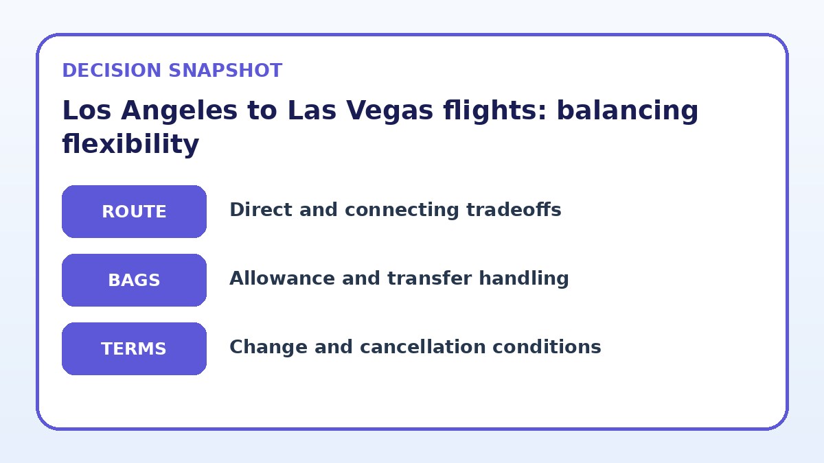 Decision guide for Los Angeles to Las Vegas flights: balancing flexibility