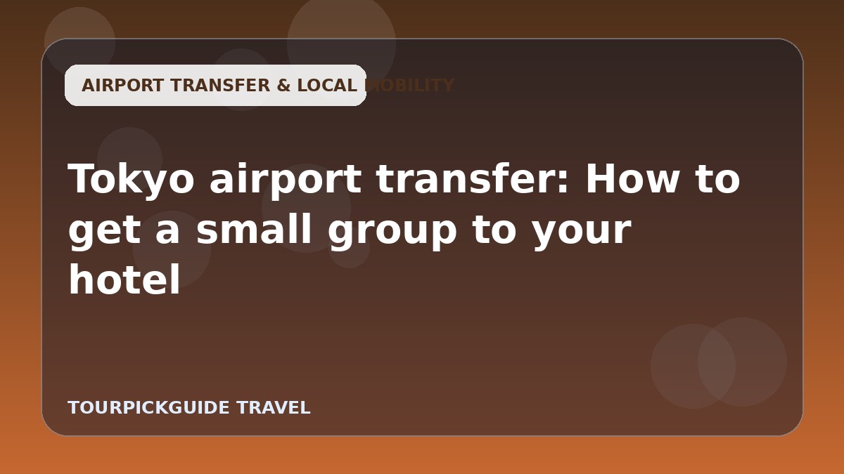 Tokyo airport transfer: How to get a small group to your hotel