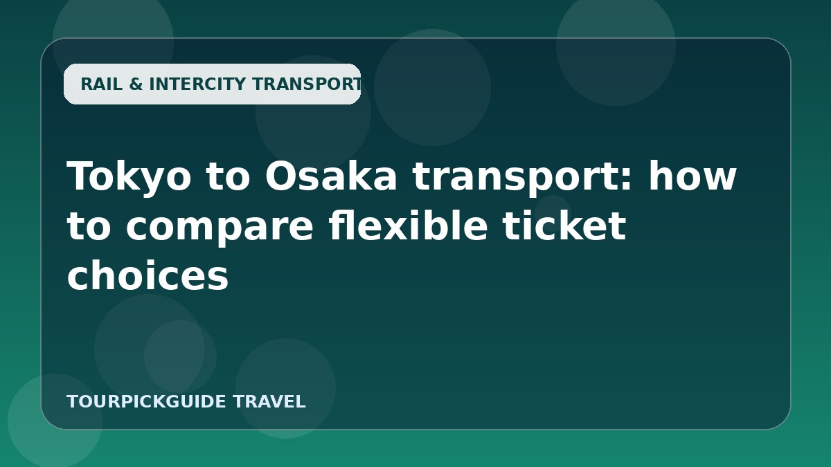 Tokyo to Osaka transport: how to compare flexible ticket choices