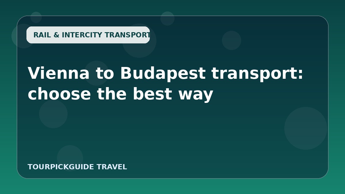 Vienna to Budapest transport: choose the best way