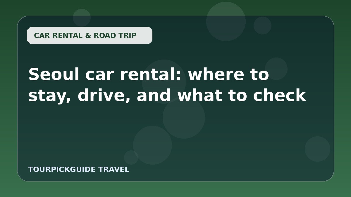 Seoul car rental: where to stay, drive, and what to check