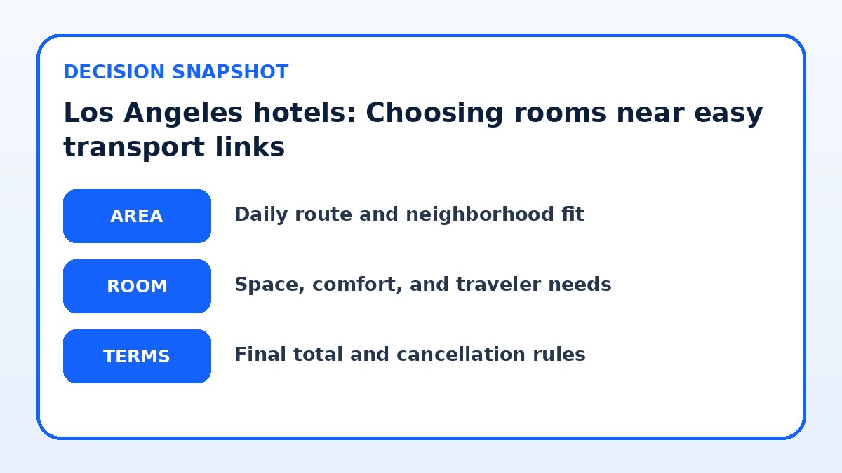 Decision guide for Los Angeles hotels: Choosing rooms near easy transport links