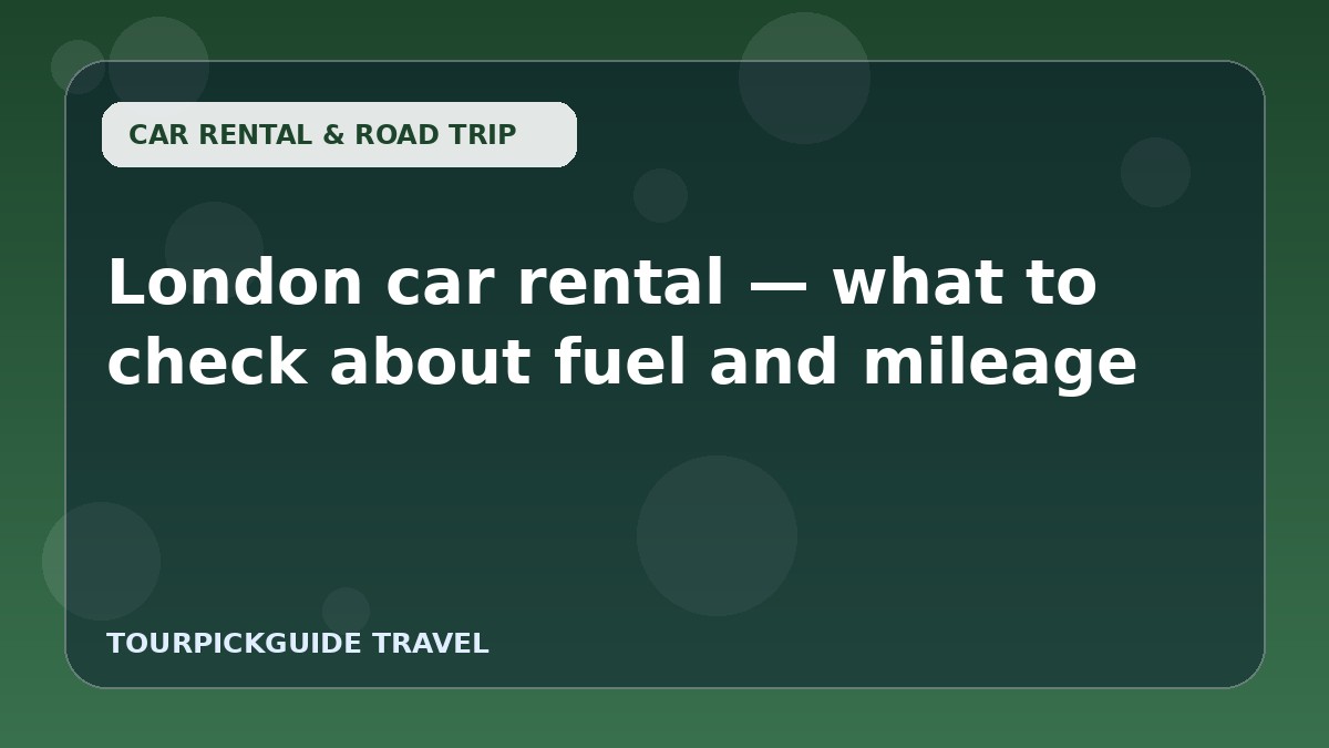London car rental — what to check about fuel and mileage