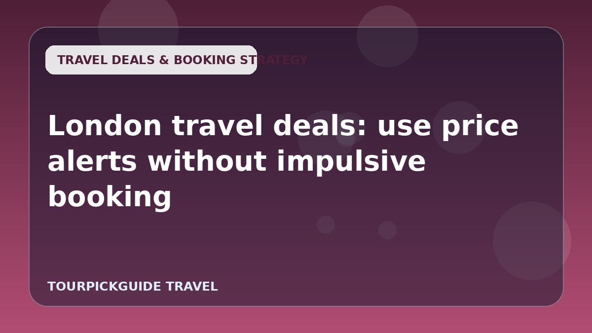London travel deals: use price alerts without impulsive booking