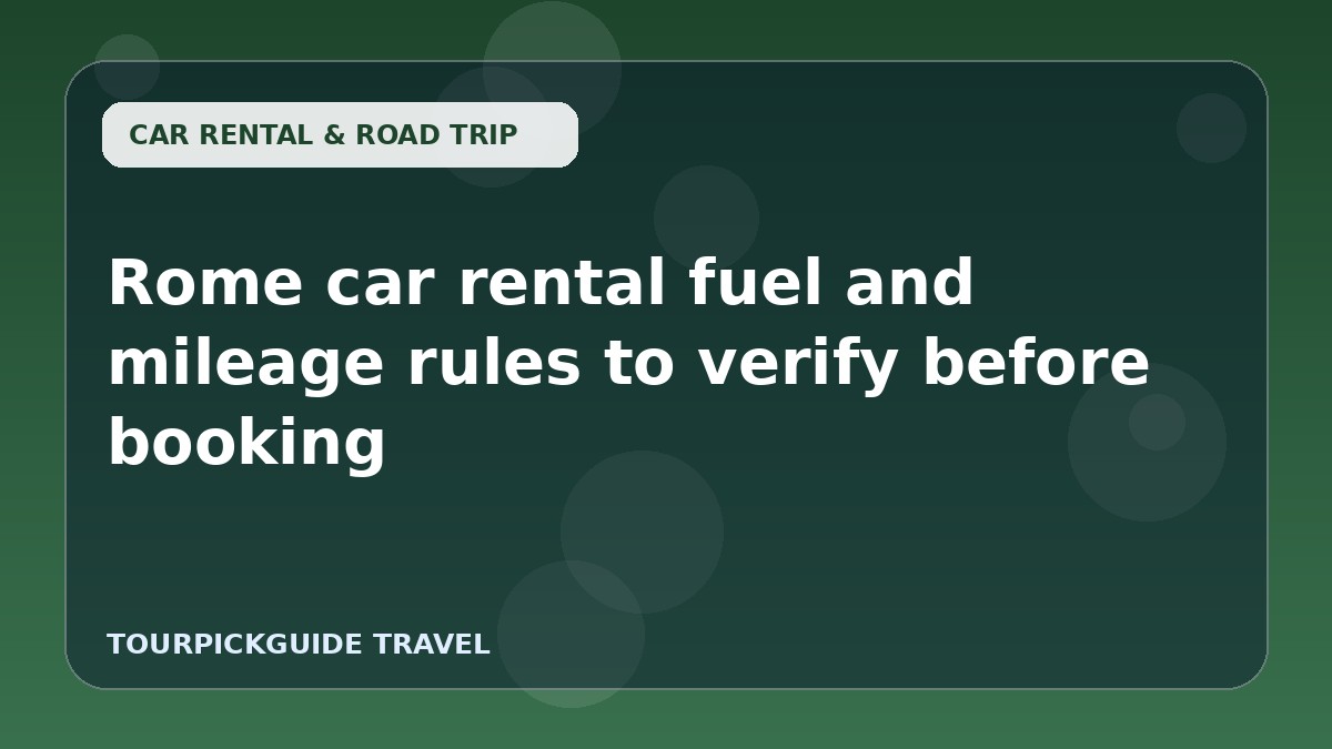 Rome car rental fuel and mileage rules to verify before booking