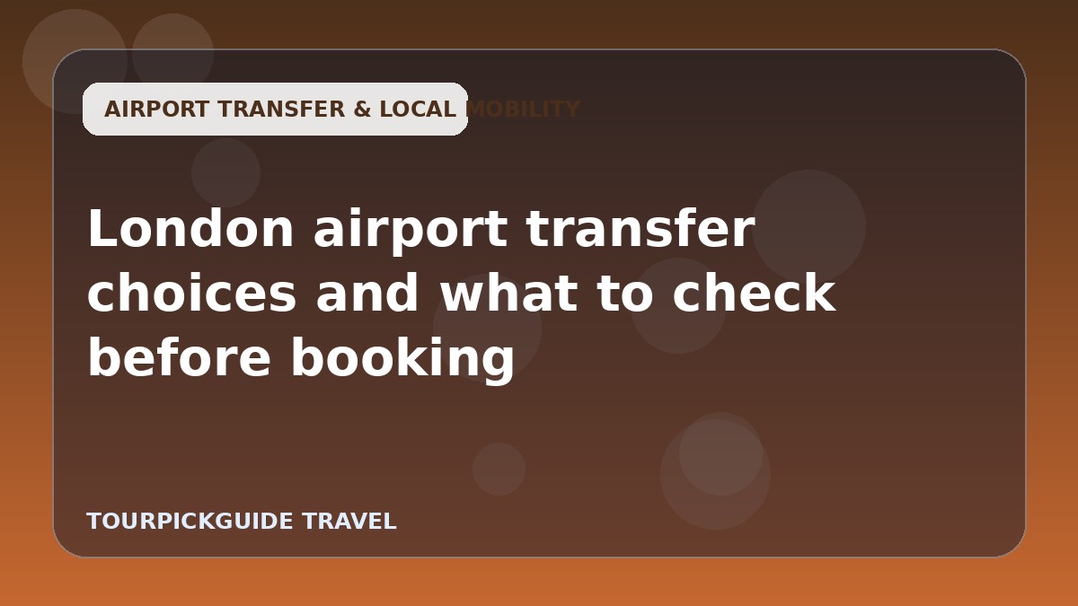 London airport transfer choices and what to check before booking